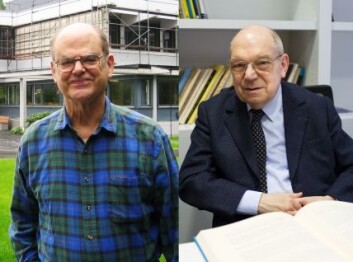 "John Griggs Thompson (t.v) og Jacques Tits (Foto: Renate Schmid/Oberwolfach Photo Collection/Jean-François Dars/CNRS Images)" "John Griggs Thompson (t.v) og Jacques Tits (Foto: Renate Schmid/Oberwolfach Photo Collection/Jean-François Dars/CNRS Images)"
