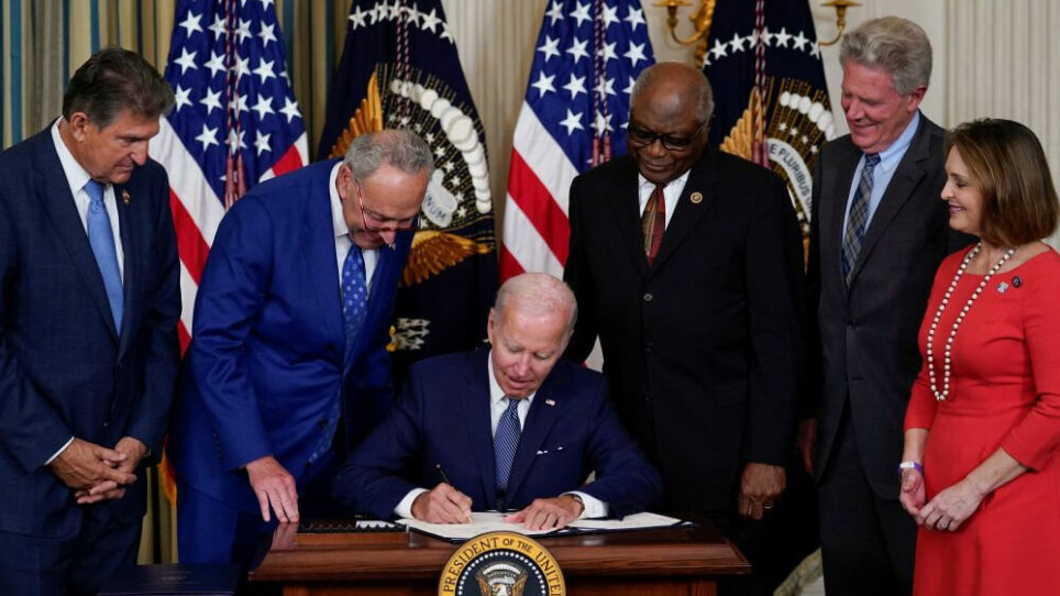 President Biden signs the USA's first climate legislation August 16th 2022.