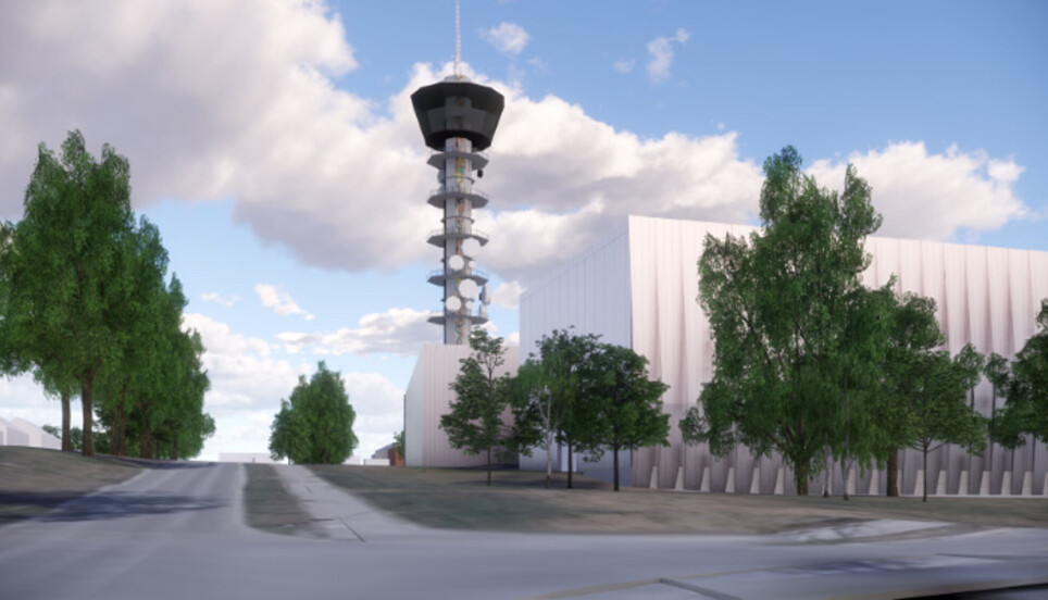 Plantegninger av hvordan nye senteret kommer til å se ut på Tyholt i Trondheim.