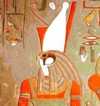 "Den egyptiske guden Horus i falkeskikkelse."