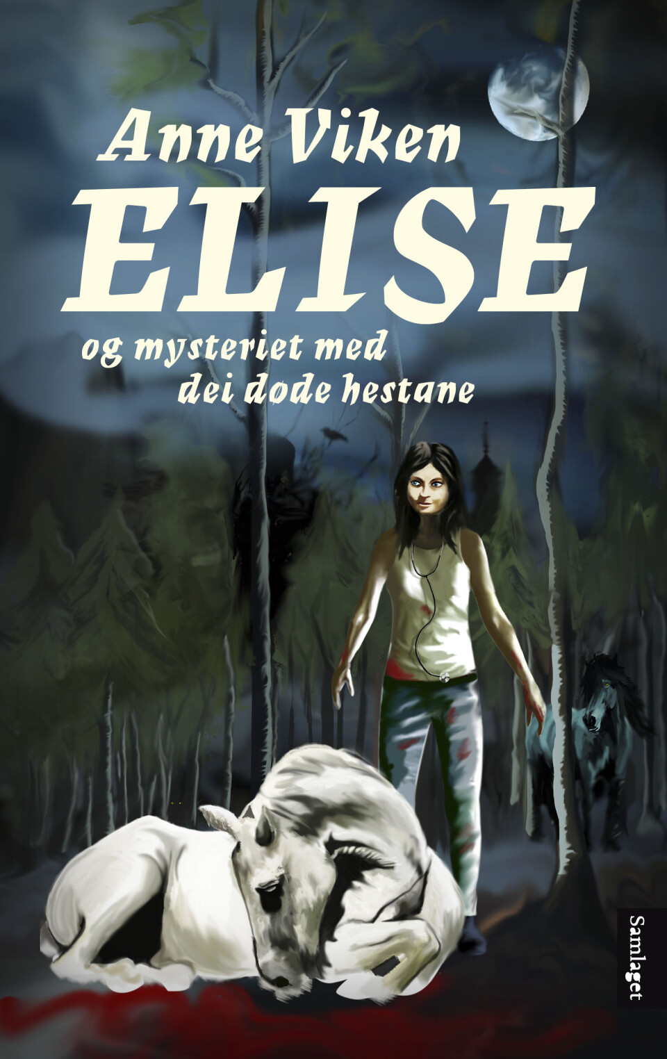 Bokomslaget til Elise og mysteriet med dei døde hestane. (Foto: (Illustrasjon: Samlaget))