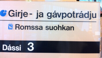 Samisk skilt på Tromsø bibliotek. Foto: Øystein A. Vangsnes Samisk skilt på Tromsø bibliotek. Foto: Øystein A. Vangsnes