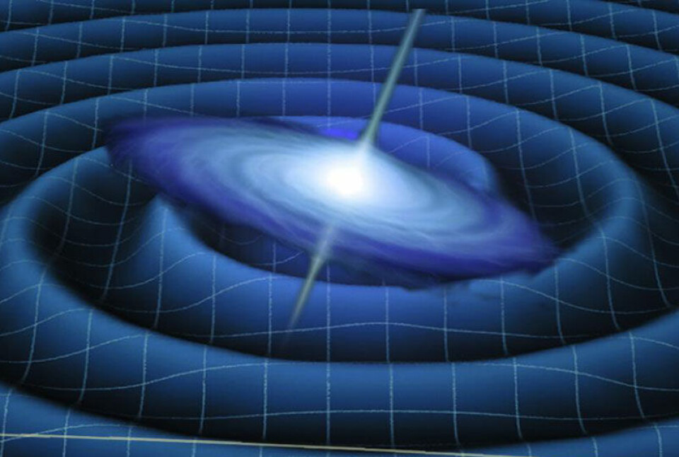 Enorme eksplosjoner i fjerne galakser vil sende krusninger av gravitasjonsbølger gjennom tid og rom. (Foto: (Illustrasjon: NASA))