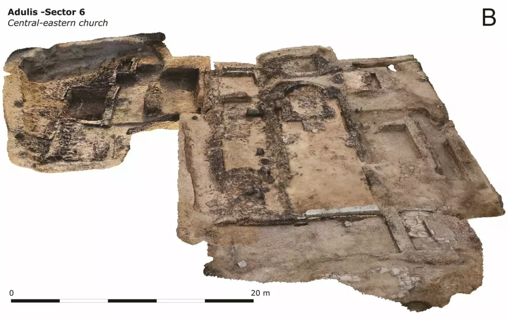 Dette er ruinene av en katedral funnet i restene av byen Adulis.