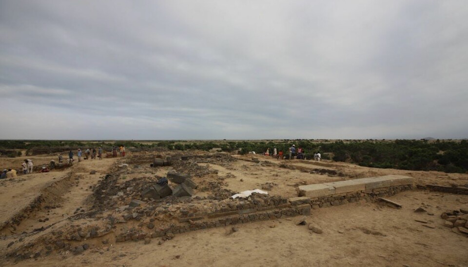 Bildet viser utgravningen av katedralen i Adulis.