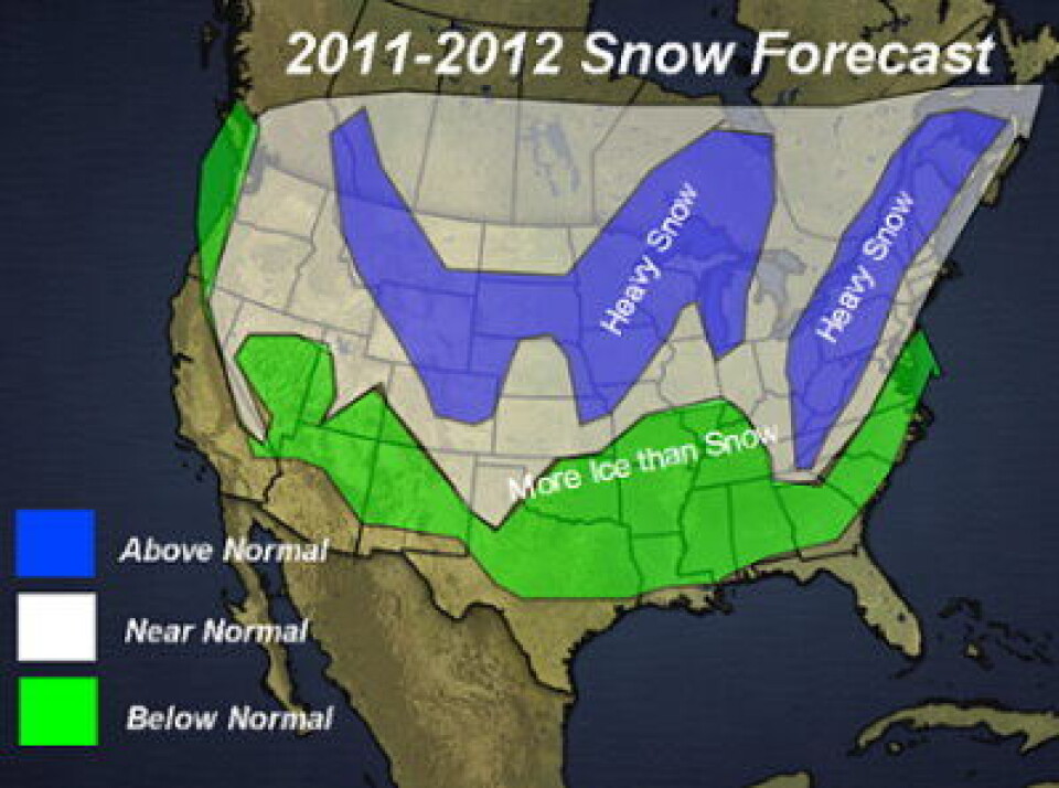 Her kommer vinteren 2011/2012 - hvis La Nina fortsetter i Stillehavet slik man nå tror. (Foto: (AccuWeather.com))