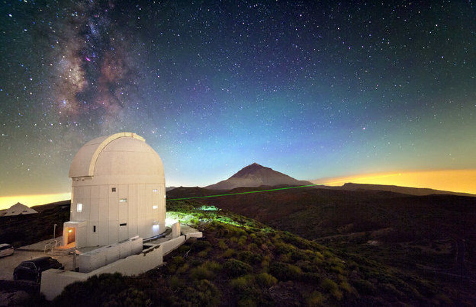 Optical Ground Station ved Teide på Tenerife er et av observatoriene til den europeiske romorganisasjonen ESA. (Foto: IQOQI Vienna/Austrian Academy of Sciences)
