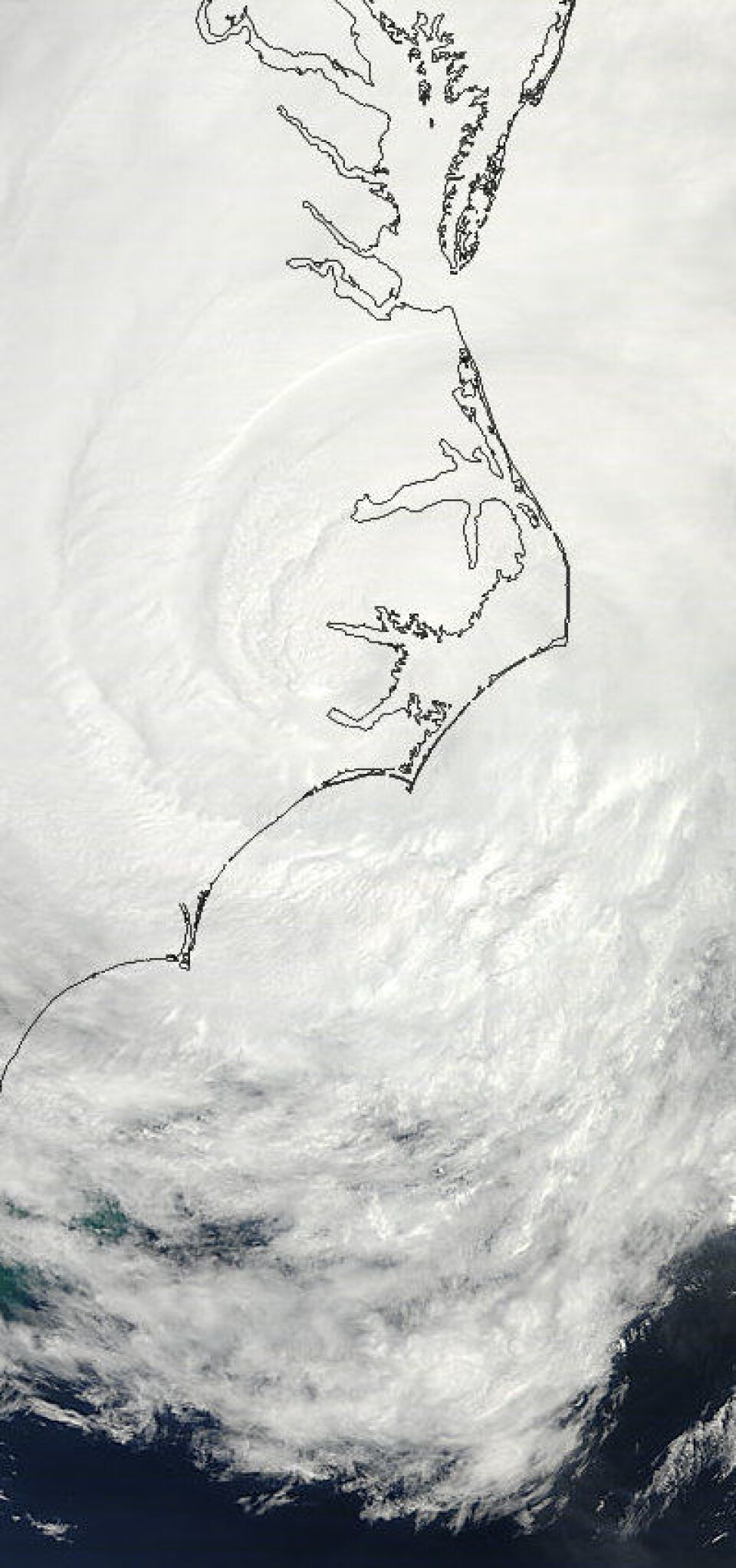 Irene sett fra NASAs satellitt Terra, 27 august 15:35 UTC. (Foto: (NASA))