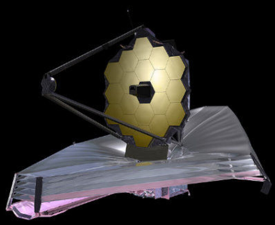 Er dette et romteleskop eller en stjernekrysser fra Star Wars? NASA går nye veier med James Webb Space Telescope. (NASA)