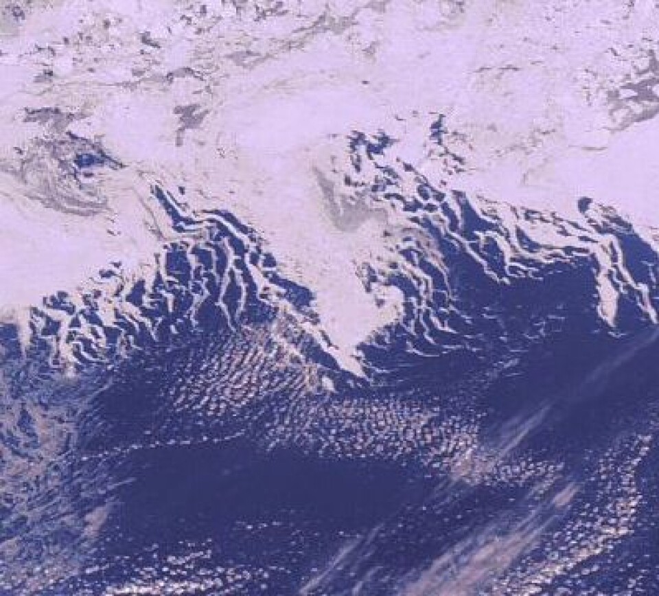 Siste ENVISAT-bildet over iskanten nordøst i Barentshavet, 8. april 2012. (Foto: (ESA MERIS))