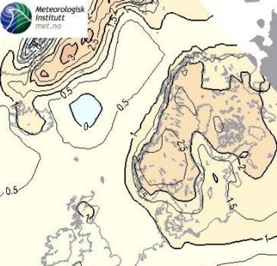 Det er fortsatt håp om lavere strøm-regning: Denne tre-måneders temperaturprognosen antyder en mild vinter. (www.met.no)