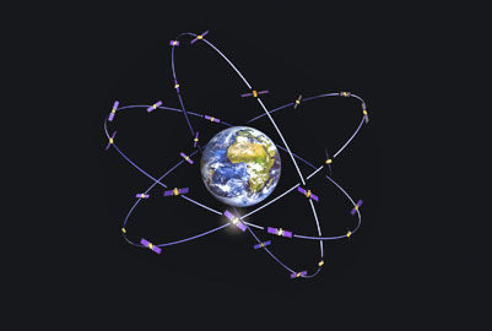 Galileo består av flere navigasjonssatellitter i ulike baner.