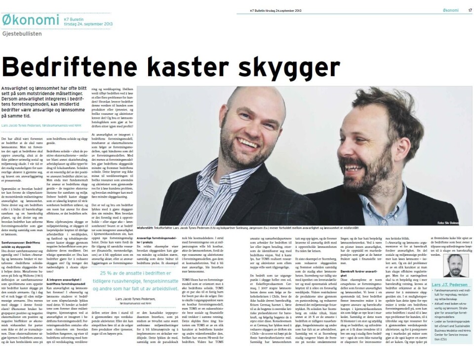 Bedriftene kaster skygger