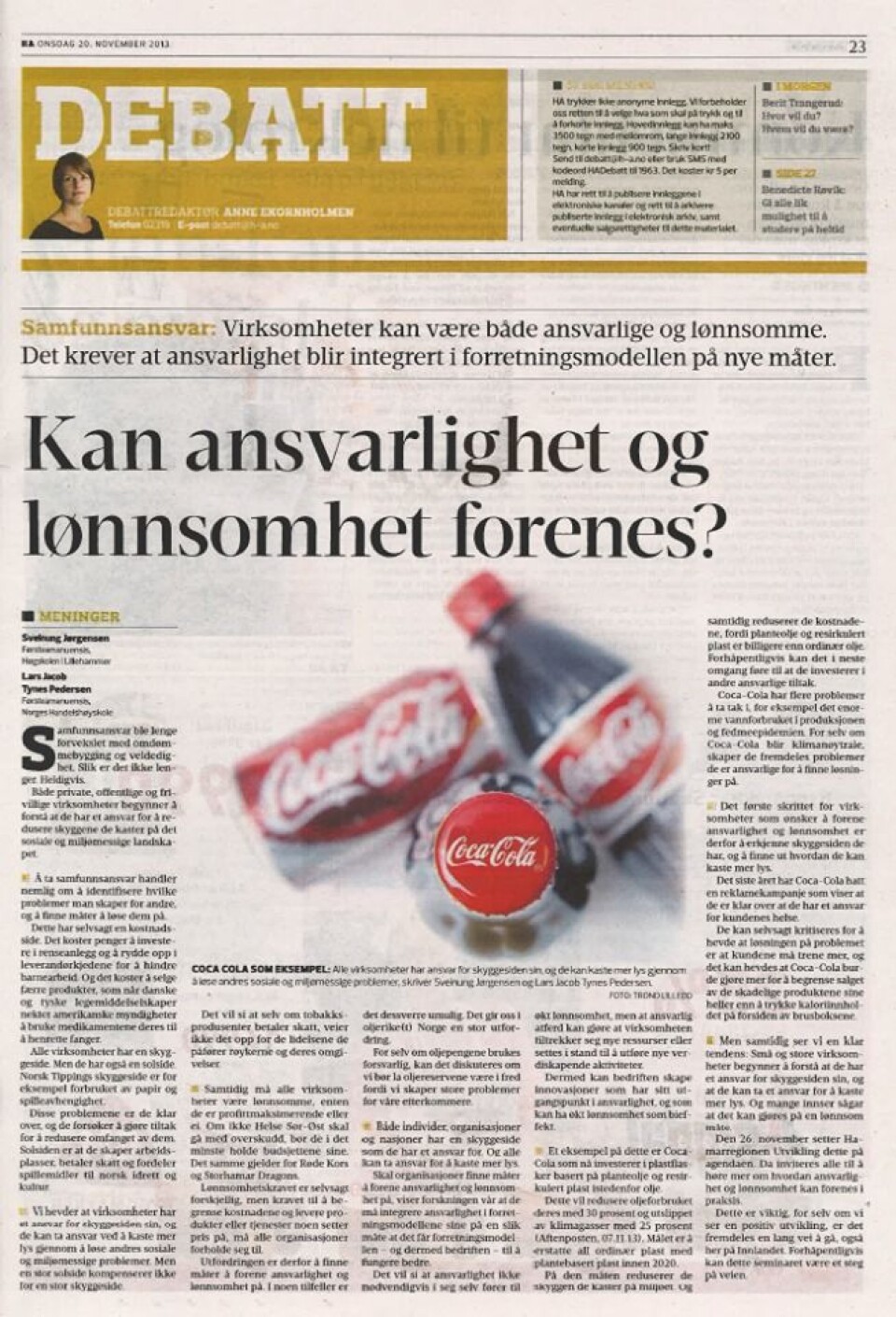 (Foto: Hamar Arbeiderblad, 20.11.13)