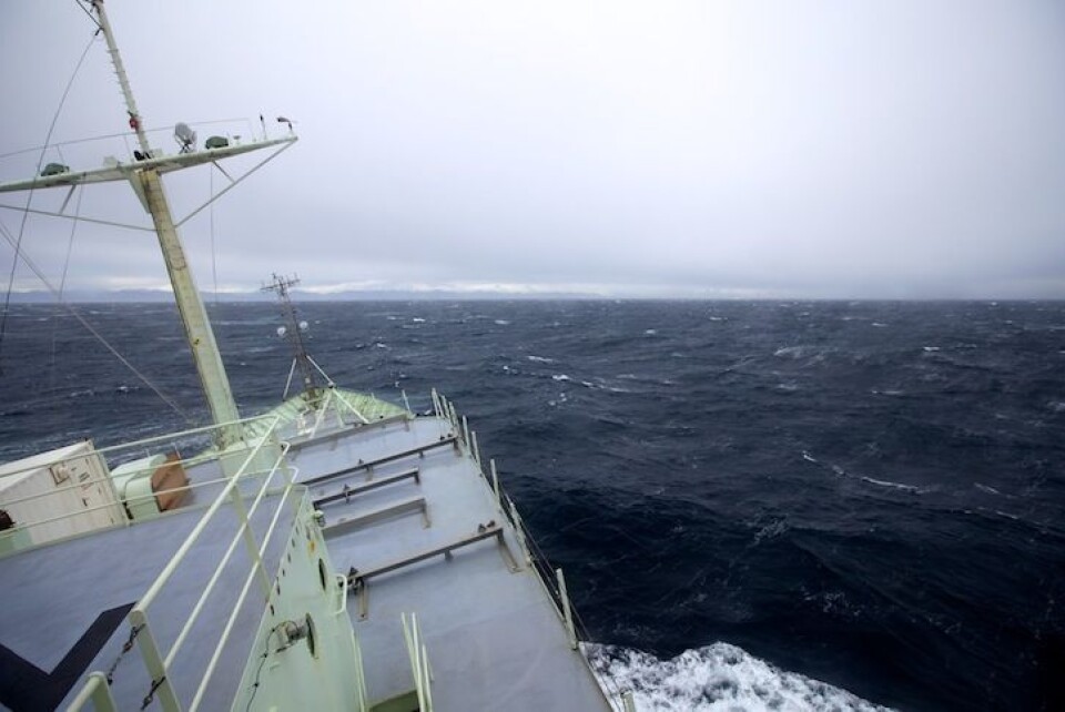 «Knorr» heller her ca 15 grader mot babord. Foto: Sindre Skrede