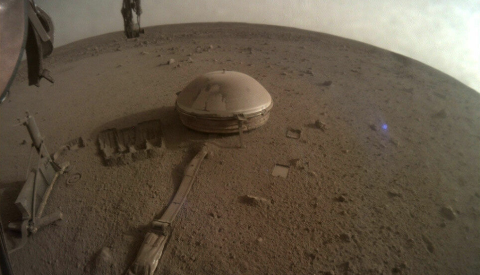 Dette er et av de siste bildene InSight tok på Mars.