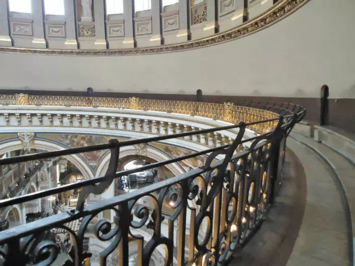 The whispering gallery in St. Paul’s Cathedral in London.