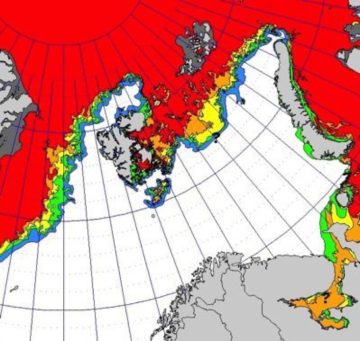 Iskartet fra met.no for 15. februar. (Foto: (met.no)) Iskartet fra met.no for 15. februar. (Foto: (met.no))