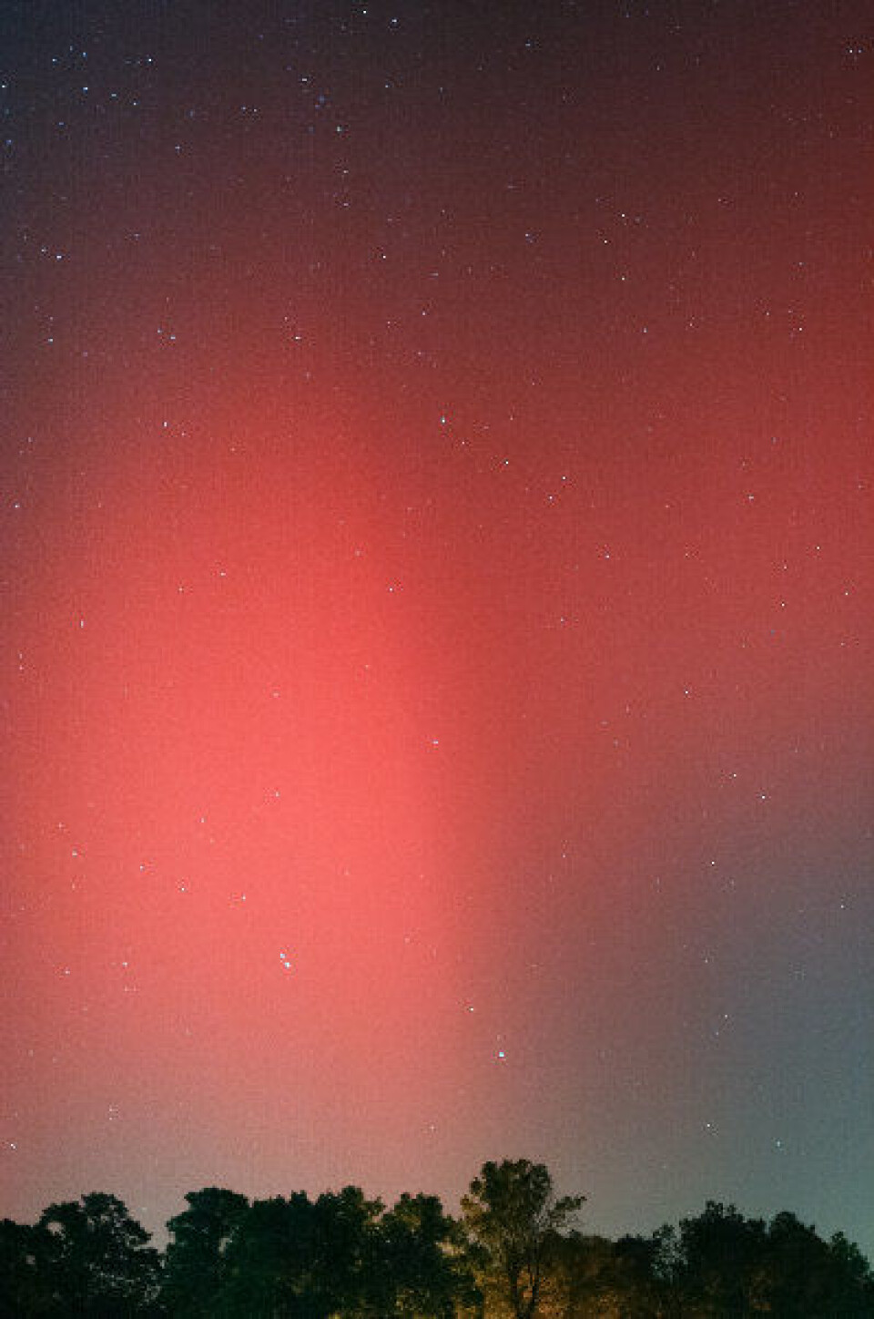 Nordlys over Baileyton, Alabama 24 oktober. Nordlyset er en nokså sjelden gjest på de trakter. (Foto: (Jonathon Stone / spaceweather.com))