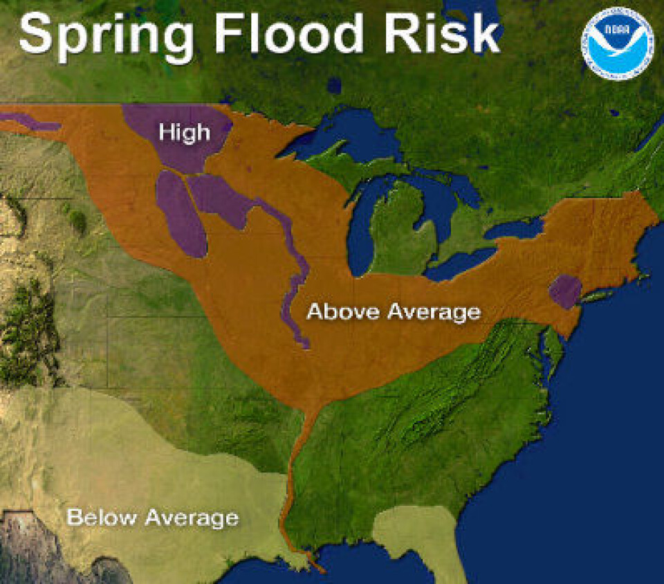 Amerikansk flomvarsling. (NOAA)