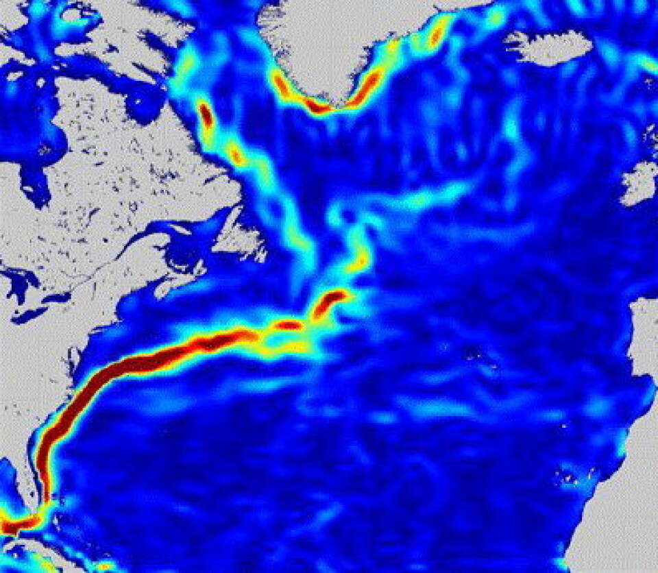 Joda - Golfstrømmen eksisterer virkelig. Hva skulle vi gjort uten GOCE …? (ESA/Univ Newcastle)