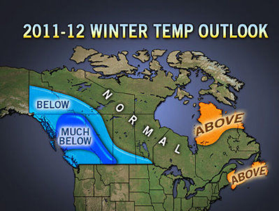 Værvarsling er enklere i Canada. Sånn blir vinteren der borte! (Foto: (AccuWeather.com))