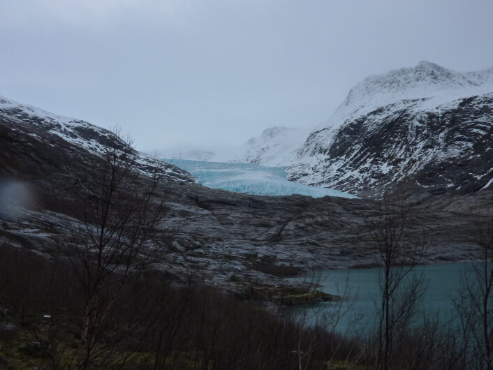 Engabreen and the mountain Midnattsoltind visible on the right. (Foto: (Photo: Miriam Jackson)) Engabreen and the mountain Midnattsoltind visible on the right. (Foto: (Photo: Miriam Jackson))