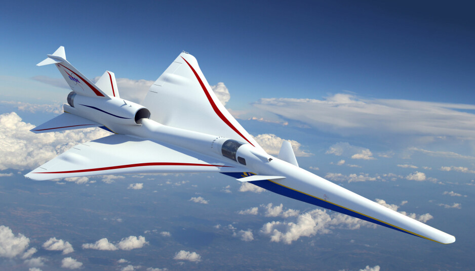 Slik skal det eksotiske X-59-flyet se ut mens det flyr.