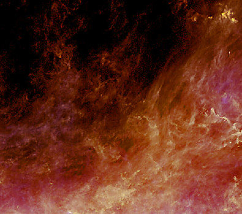Støv i Melkeveien, sett fra ESAs nye romsonde Planck. (ESA)
