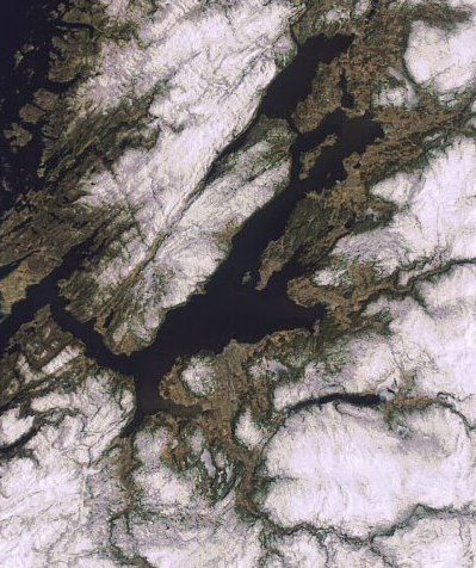 Trøndelag i klarvær 23. april. (ESA)