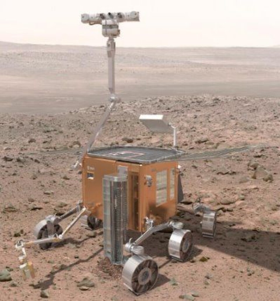 Slik skulle den europeiske ExoMars-roveren sett ut. Nå blir det endringer. (ESA)