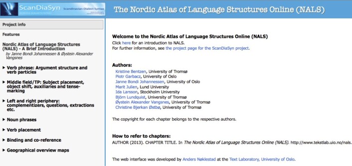 Nordic Atlas of Language Structures Online Nordic Atlas of Language Structures Online