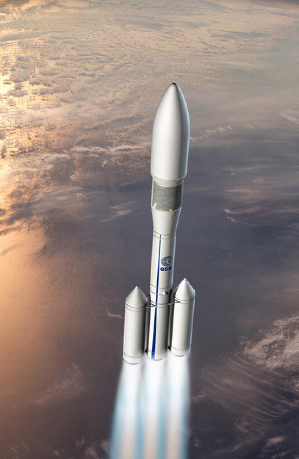 Ariane 6, ESAs nye bærerakett, er på vei! Illustrasjon: (Foto: ESA/D. Ducros)