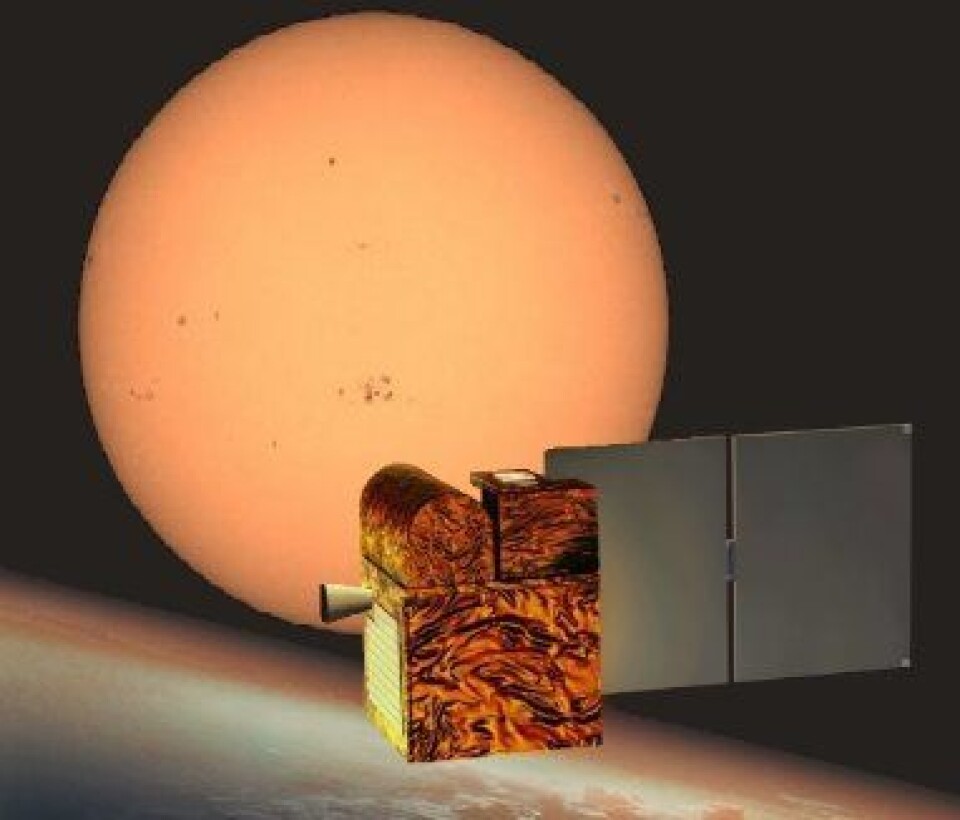 Satellitten Picard skal studere solas diameter og utstråling gjennom solflekksyklusen. (CNES)