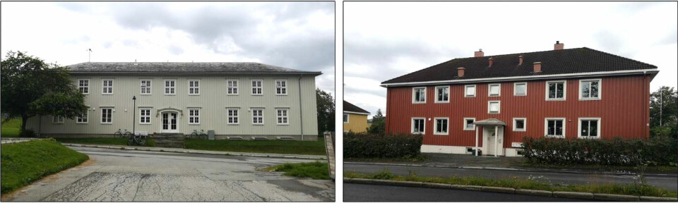 Military quarters (left) compared to current homes in the Persaune Hageby housing association (right).The similarities show that there were no problems in building homes that were reminiscent of the architecture of the occupying power.