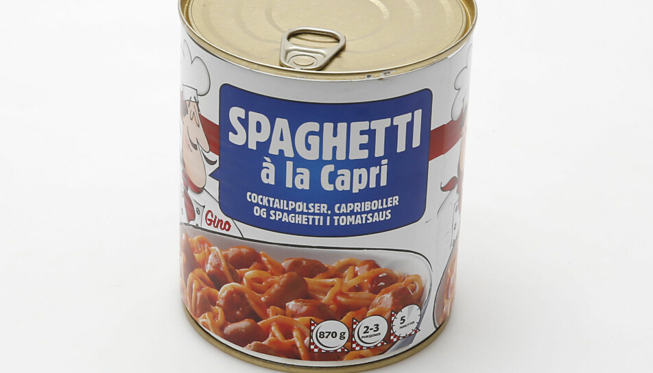 Spagetti kom også på hermetikkboks, sammen med cocktailpølser og kyllingboller. Spaghetti á la Capri ble lansert på 1950-tallet og selges fortsatt i dag.