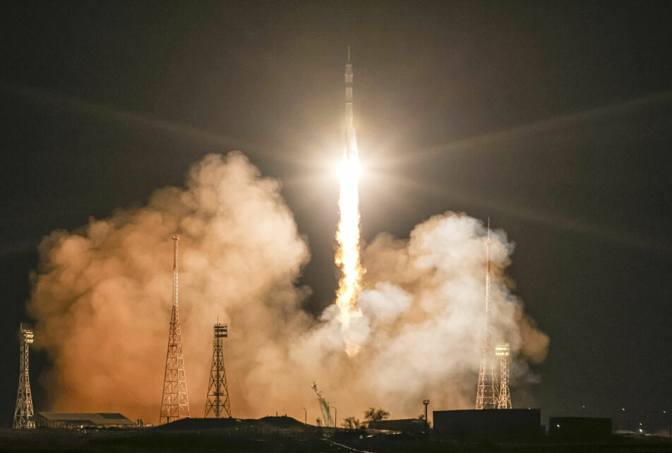 Sojuz MS-23 ble skutt opp fra Bajkonur i Kasakhstan natt til fredag norsk tid.
