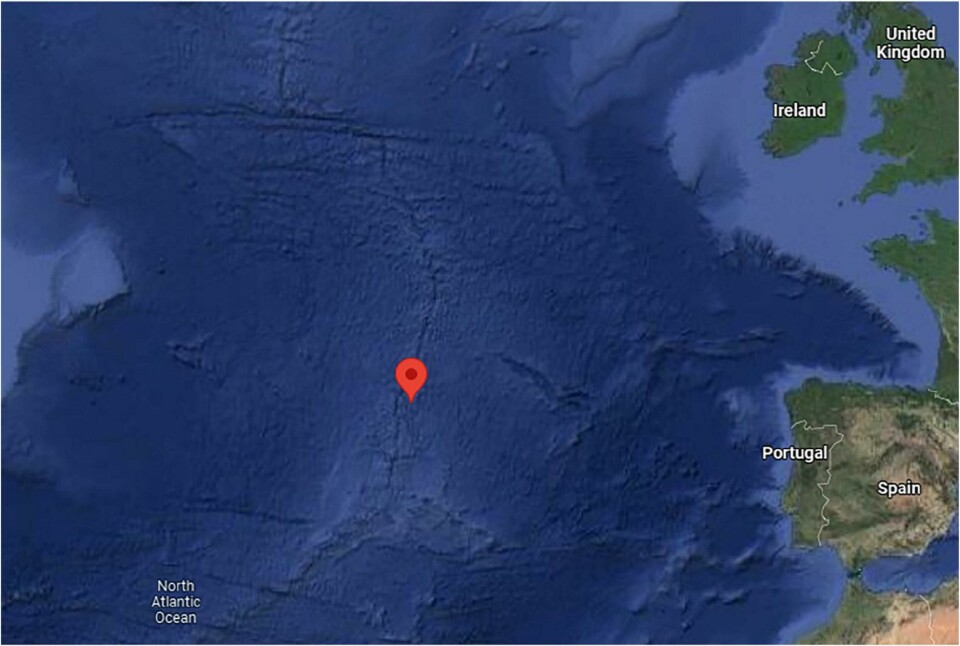 Her, nord for øygruppen Azorene i Atlanterhavet, ble sporene funnet.