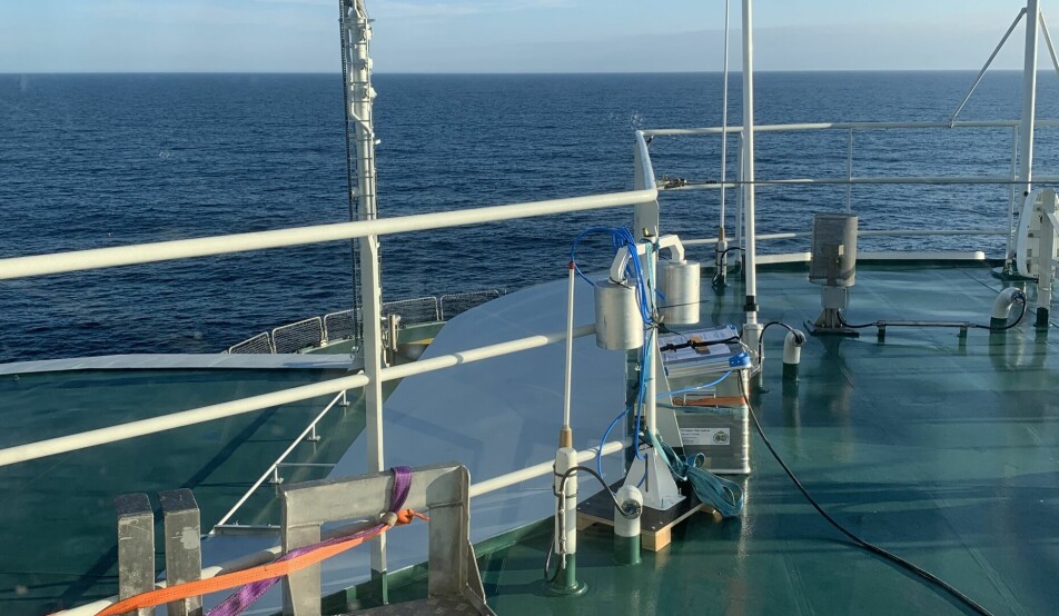 Mikroplastprøvetakeren om bord på forskningsfartøyet «Kronprins Haakon».