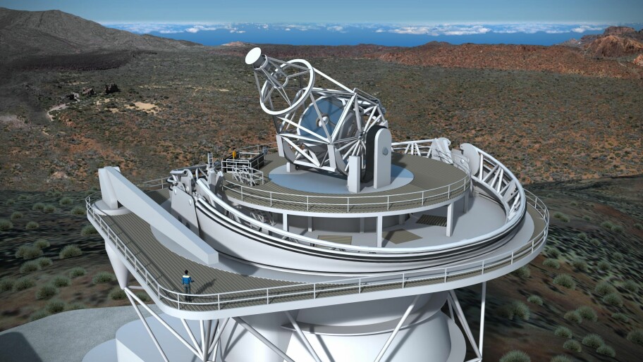 Her ser du det 4,20 meter store hovedspeilet på teleskopet.