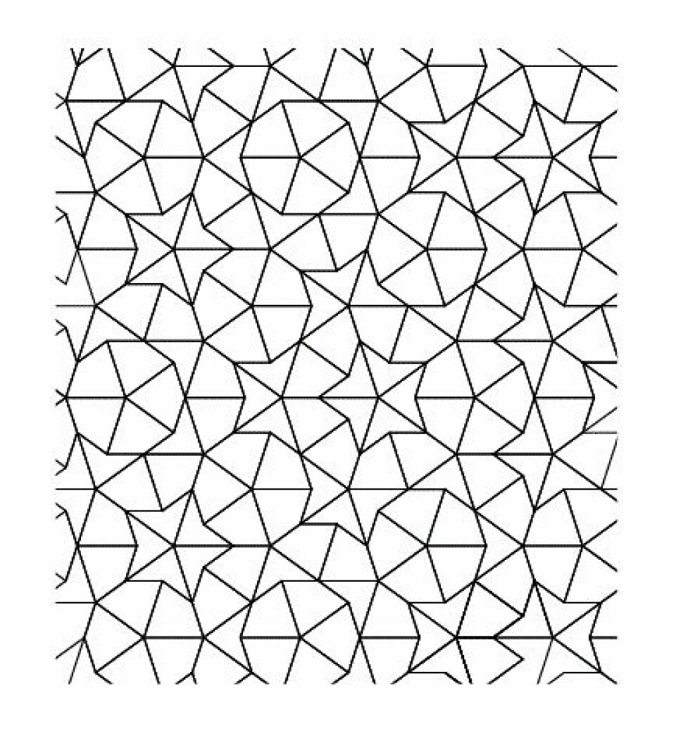 Penrose-mønster med drage og pil.