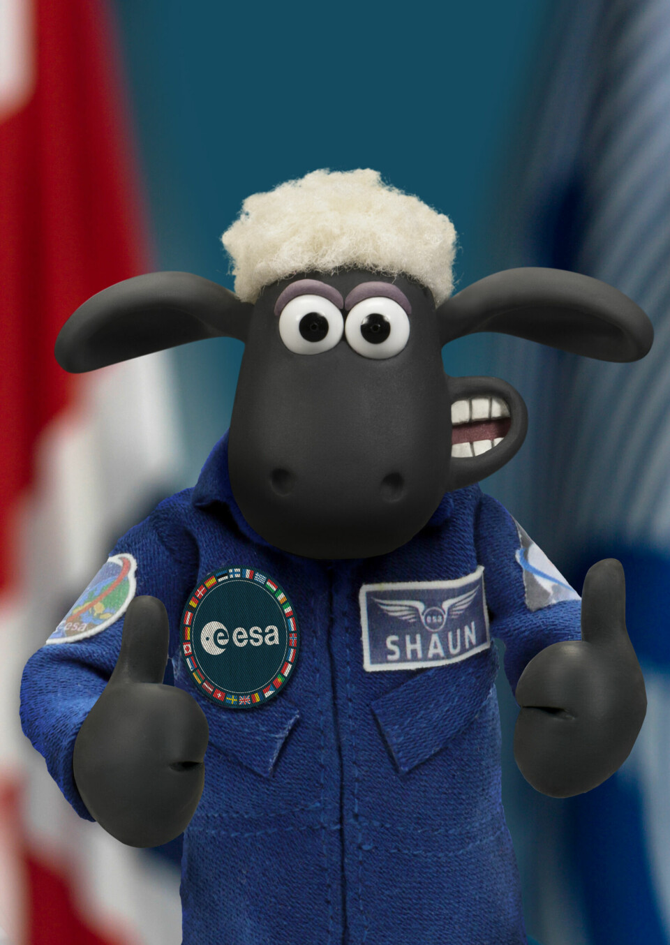 Sauen Shaun sitt astronaut-portrett.