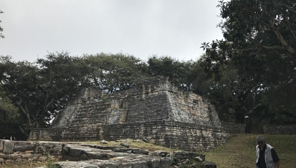 En pyramide ved det arkeologiske utgravningsområde kalt Toluquilla i dagens Mexico.