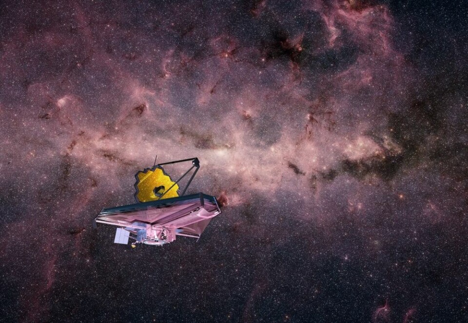 Romteleskoper blir større og bedre. Her er James Webb-romteleskopet, som befinner seg 1,5 millioner kilometer fra jorden.