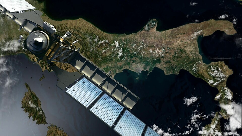Satellitten Sentinel-1 overvåker havis, skipstrafikk og oljesøl. Her er den over Italia.