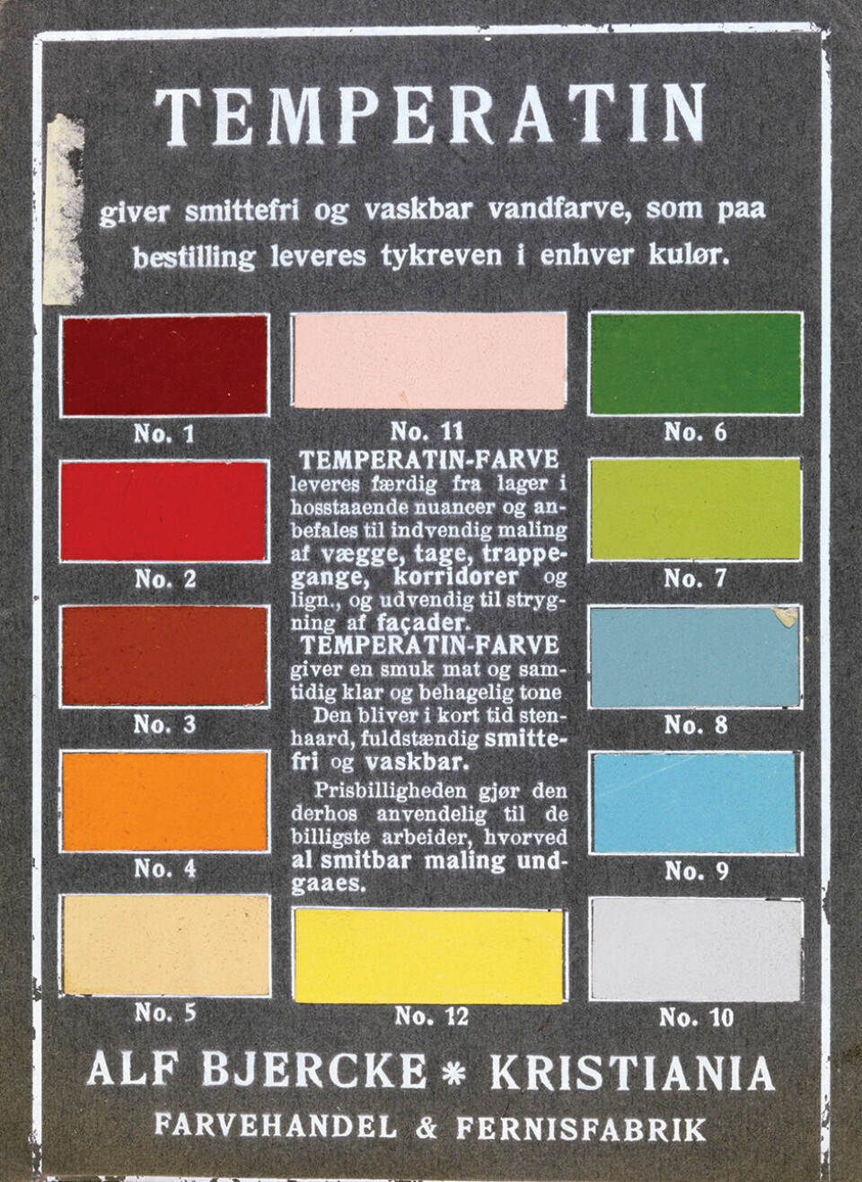 Ferdigblandet eller halvfabrikata emulsjonsmalinger som Temperatin var populære i Norge allerede fra før første verdenskrig.