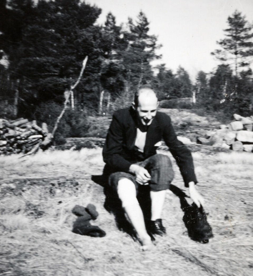 Gabriel Øidne på fødeplassen sin, Konsmo i Lyngdal i Agder.