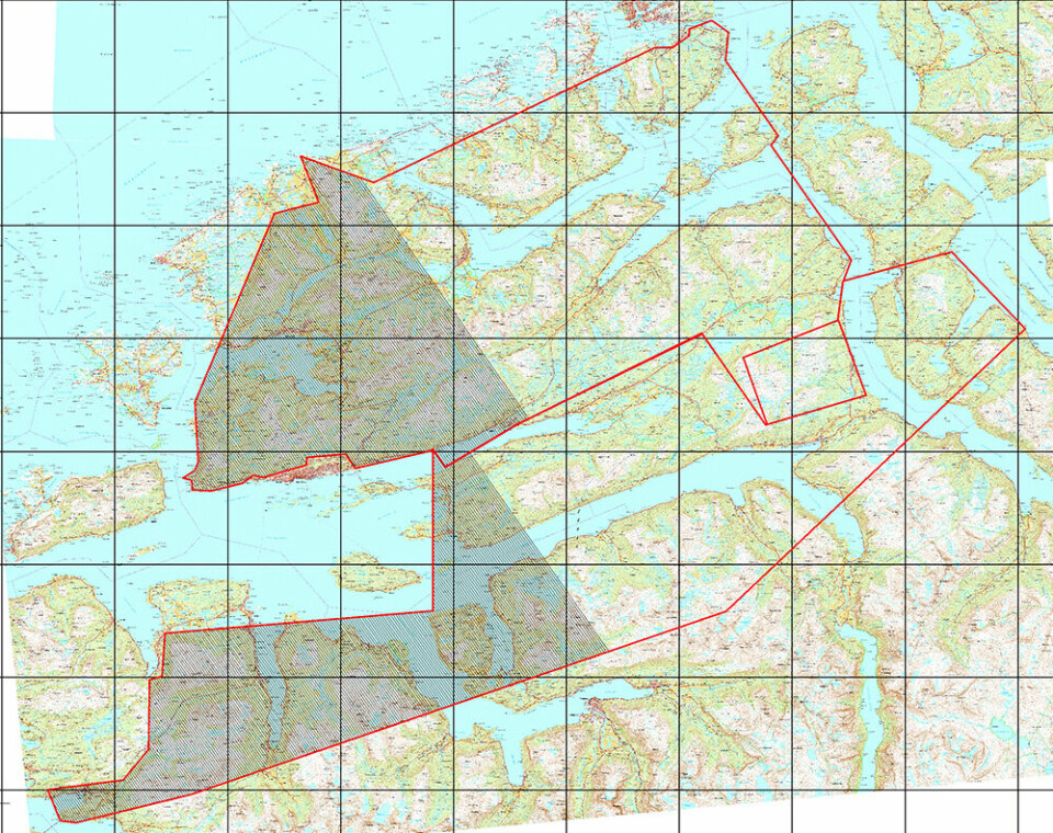 Dette er undersøkelsesområdet for de geofysiske målingene med helikopter i Møre og Romsdal i sommer.