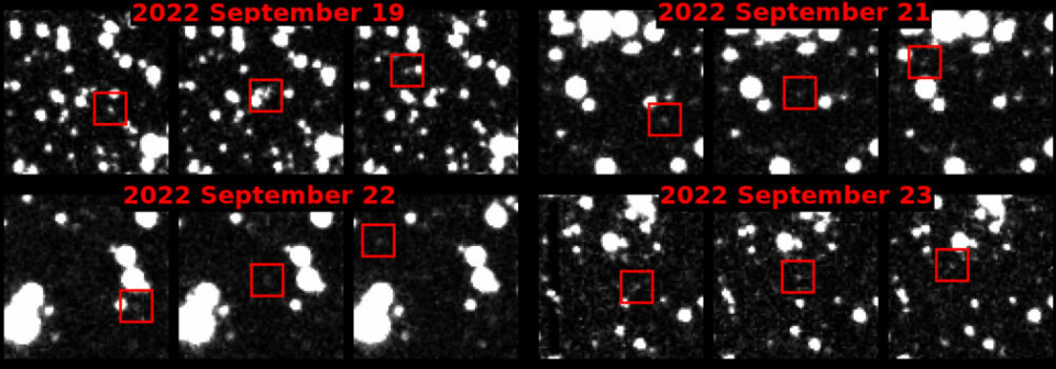Bildet består av mange teleskopbilder som er satt sammen. Asteroiden ble oppdaget på flere forskjellige dager, men den er også svært lyssvak. Algoritmen oppdaget asteroiden på disse bildene.