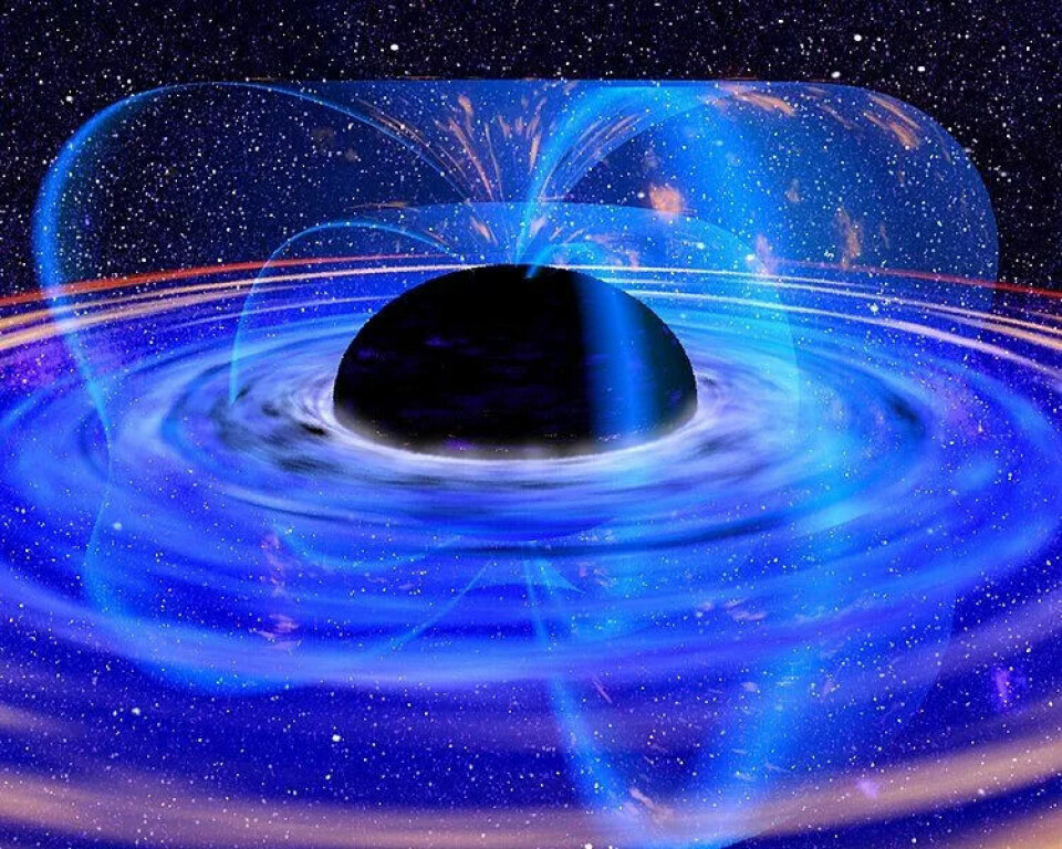 Her har en kunstner visualisert et svart hull mer som en kule enn et hull.